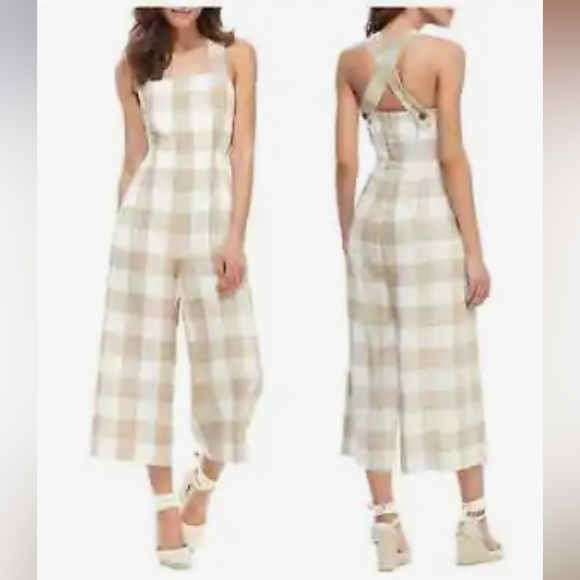 Anthropologie Linen romper 10 pants - Picture 2 of 6